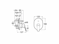Grifo Monomando Empotrable Mural Para Baño-ducha 2 Vías Con Inversor Automático Cromado – Alfa – Roca – A5A0A25C00