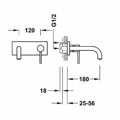 Grifo Monomando Empotrado Para Lavabo STUDY – Tres Grifería