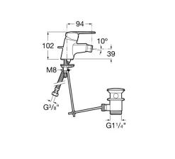 Grifo Monomando Mezclador Para Bidé Con Desagüe Automático – Roca – Victoria – A5A6025C00