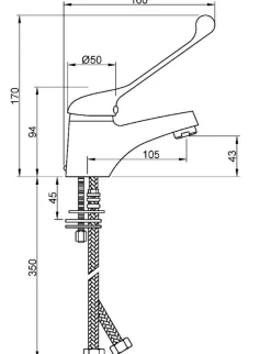 Grifo Monomando Mezclador Sobre Encimera Con Palanca Gerontológica. Latón Cromado – 07210.B – Nofer