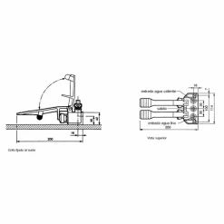 Grifo Pedal Temporizado Mezclador Accionamiento Mediante Pedal. PRESTO 630 – 23630 – Presto Iberica