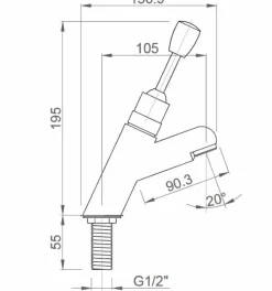 Grifo Temporizado De Palanca Para Encimera Caudal LEED – 07400P.LS – Nofer