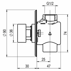 Grifo Temporizado Ducha Empotrada Un Agua Accionamiento Mediante Pulsador PRESTO XT 55 – LEG55020 – Presto Iberica