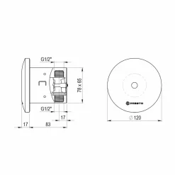 Grifo Temporizado Ducha Un Agua Mural Por Sensor Accionamiento Mediante Sensor. PRESTO Domo Sensia D – 79301 – Presto Iberica