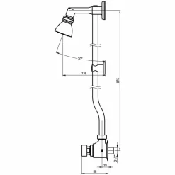 Grifo Temporizado Ducha Vista Un Agua Accionamiento Mediante Pulsador. PRESTO Conjunto XT 75 Con Rociador Orientable – LEG75060 – Presto Iberica