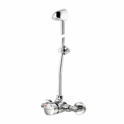 Grifo Temporizado Ducha Vista Mezclador Accionamiento Mediante Pulsador. PRESTO Conjunto Alpa 90 Arte Con Rociador Antivandálico (con Racores) – 98929 – Presto Iberica
