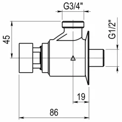 Grifo Temporizado Ducha Vista Un Agua Accionamiento Mediante Pulsador. PRESTO XT 75 – LEG75020 – Presto Iberica