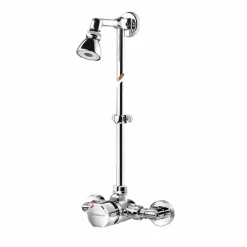 Grifo Temporizado Ducha Vista Mezclador Accionamiento Mediante Pulsador. PRESTO Conjunto Alpa 90 Arte Con Rociador Orientable (con Racores) – 98927 – Presto Iberica