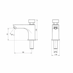 Grifo Temporizado Ecológico Lavabo Pulsación Antiblocaje Un Agua – Presto XT ECO L – Presto – 11612