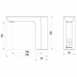 Grifo Temporizado Lavabo Un Agua Repisa Por Sensor Accionamiento Mediante Sensor. PRESTO XT Elec L – P1678001 – Presto Iberica