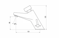 Grifo Temporizado Lavabo Mezclador Repisa Accionamiento Mediante Pulsador. PRESTO 105 LM – 20921 – Presto Iberica