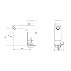Grifo Temporizado Lavabo Mezclador Repisa Accionamiento Mediante Pulsador. PRESTO XT LM Eco – 11032 – Presto Iberica