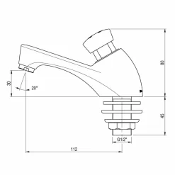 Grifo Temporizado Lavabo Un Agua Repisa Accionamiento Mediante Pulsador. PRESTO 605 Eco – 10601 – Presto Iberica