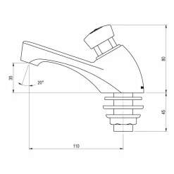 Grifo Temporizado Lavabo Un Agua Repisa Accionamiento Mediante Pulsador. PRESTO 605 – 34613 – Presto Iberica