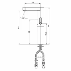 Grifo Temporizado Lavabo Mezclador Repisa Por Sensor Accionamiento Mediante Sensor PRESTO Soho LM Alto – PLE56211 – Presto Iberica