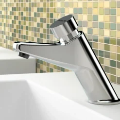 Grifo Temporizado Lavabo Un Agua Repisa Accionamiento Mediante Pulsador PRESTO 105 L – 20900 – Presto Iberica