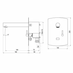 Grifo Temporizado Lavabo Mezclador Mural Por Sensor Accionamiento Mediante Sensor. PRESTO Domo Sensia PM – 79251 – Presto Iberica