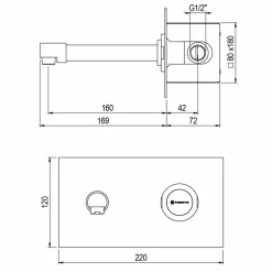 Grifo Temporizado Lavabo Un Agua Mural Empotrada Accionamiento Mediante Pulsador. PRESTO XT 2000 P – P2626801 – Presto Iberica