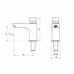 Grifo Temporizado Lavabo Un Agua Repisa Pulsación Antiblocaje Agua Fría – Presto XT L – Presto – 6612