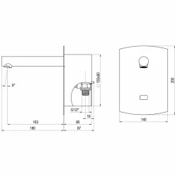 Grifo Temporizado Lavabo Un Agua Mural Por Sensor Accionamiento Mediante Sensor. PRESTO Domo Sensia P – P3179211 – Presto Iberica