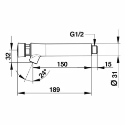 Grifo Temporizado Lavabo Un Agua Mural Visto Accionamiento Mediante Pulsador PRESTO Neo Inox LP Mural Largo – 66035 – Presto Iberica