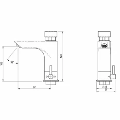 Grifo Temporizado Lavabo Mezclador Repisa Accionamiento Mediante Pulsador. PRESTO XT LM – P2226035 – Presto Iberica