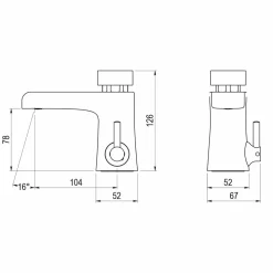Grifo Temporizado Lavabo Mezclador Repisa Accionamiento Mediante Pulsador. PRESTO XT 2000 LM Eco – P2390920 – Presto Iberica
