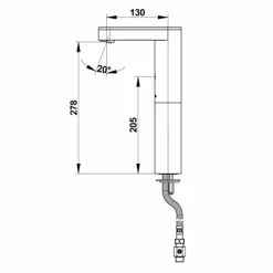 Grifo Temporizado Lavabo Un Agua Repisa Por Sensor Accionamiento Mediante Sensor. PRESTO Soho L Alto – PLE56221 – Presto Iberica