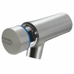 Grifo Temporizado Lavabo Un Agua Mural Visto Accionamiento Mediante Pulsador. PRESTO Neo Inox LP Mural – 66220 – Presto Iberica