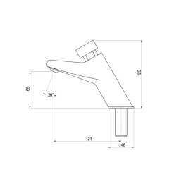 Grifo Temporizado Lavabo Un Agua Repisa Accionamiento Mediante Pulsador PRESTO 105 L Pack 3 Unidades 20900 – PA-20900 – Presto Iberica