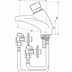 Grifo Temporizado Lavabo Mezclador Repisa Accionamiento Mediante Pulsador. PRESTO Arte AM – 66700 – Presto Iberica