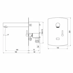 Grifo Temporizado Lavabo Mezclador Mural Por Sensor Accionamiento Mediante Sensor. PRESTO Domo Sensia PM – 79261 – Presto Iberica