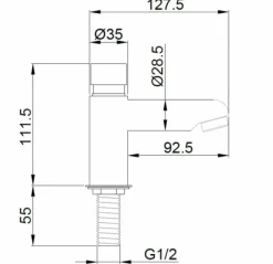 Grifo Temporizado Un Agua Para Lavabo Encimera – 07400.N – Nofer