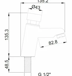 Grifo Temporizado Un Agua Para Lavabo Encimera Caudal Estandar – 07420.N – Nofer