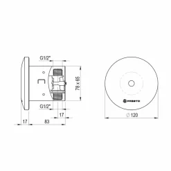 Grifo Temporizado Urinario Sensor Empotrado Accionamiento Mediante Sensor. PRESTO Domo Sensia UE – P3179601 – Presto Iberica