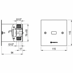 Grifo Temporizado Urinario Sensor Empotrado Accionamiento Mediante Sensor. PRESTO Domo Sensia UE Cuadrado – PLE78600 – Presto Iberica