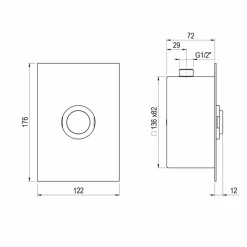 Grifo Temporizado Urinario Empotrado Accionamiento Mediante Pulsador. PRESTO XT 2000 UE – P2626750 – Presto Iberica