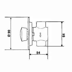 Grifo Temporizado Urinario Empotrado Accionamiento Mediante Pulsador. PRESTO 27 Embellecedor Embutido – 31708 – Presto Iberica