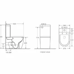 Inodoro BTW Compacto Rimless Génova – 00334 – Aquore