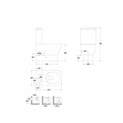 Inodoro Btw Rimless De Tanque Bajo – Emma Square – Gala