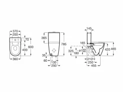 Inodoro Completo Compacto Rimless Con Salida Dual (incluye Taza, Cisterna De Alimentación Lateral Y Tapa Amortiguada) – ONA – Roca – A342688000 / A341680000 / A801E22001
