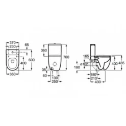 Inodoro Completo Compacto Adosado A Pared Con Salida Dual Rimless Tapa Normal – Meridian – Roca – A34224L000 / A341241000 / A8012AB00B