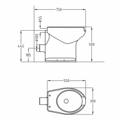 Inodoro Prestowash Basic Salida Pared Con Asiento-tapa + Cisterna – PrestoEquip – 88106