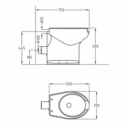 Inodoro Prestowash Basic Salida Pared Con Asiento-tapa + 1000 A Blanco – PrestoEquip – 88206