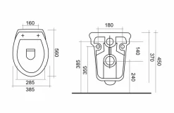Inodoro Prestowash Basic Suspendido Con Asiento-tapa – PrestoEquip – 88141