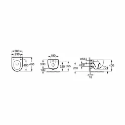 Inodoro Suspendido Compacto Con Salida Horizontal Tapa Amortiguada – Meridian – Roca – A346248000 / A8012AC00B