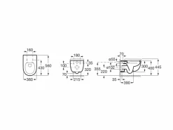 Inodoro Suspendido Con Salida Horizontal (incluye Taza Rimless Y Tapa Supralit®) – Roca – Meridian – A34624L000/A8012A000B