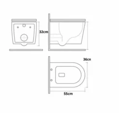 Inodoro Suspendido Con Sistema Rimless Y Asiento Amortiguado – Malta – Novobath