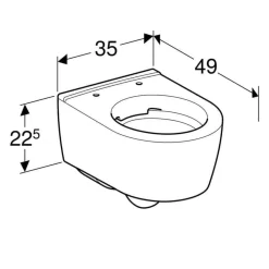 Inodoro Suspendido Fondo Profundo, Compacto, Rimfree – Icon – Geberit