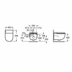 In-Tank® – Inodoro Suspendido Con Tanque Integrado Y Soporte En «I» (incluye Tapa Y Asiento) – Roca – Meridian – A893302000
